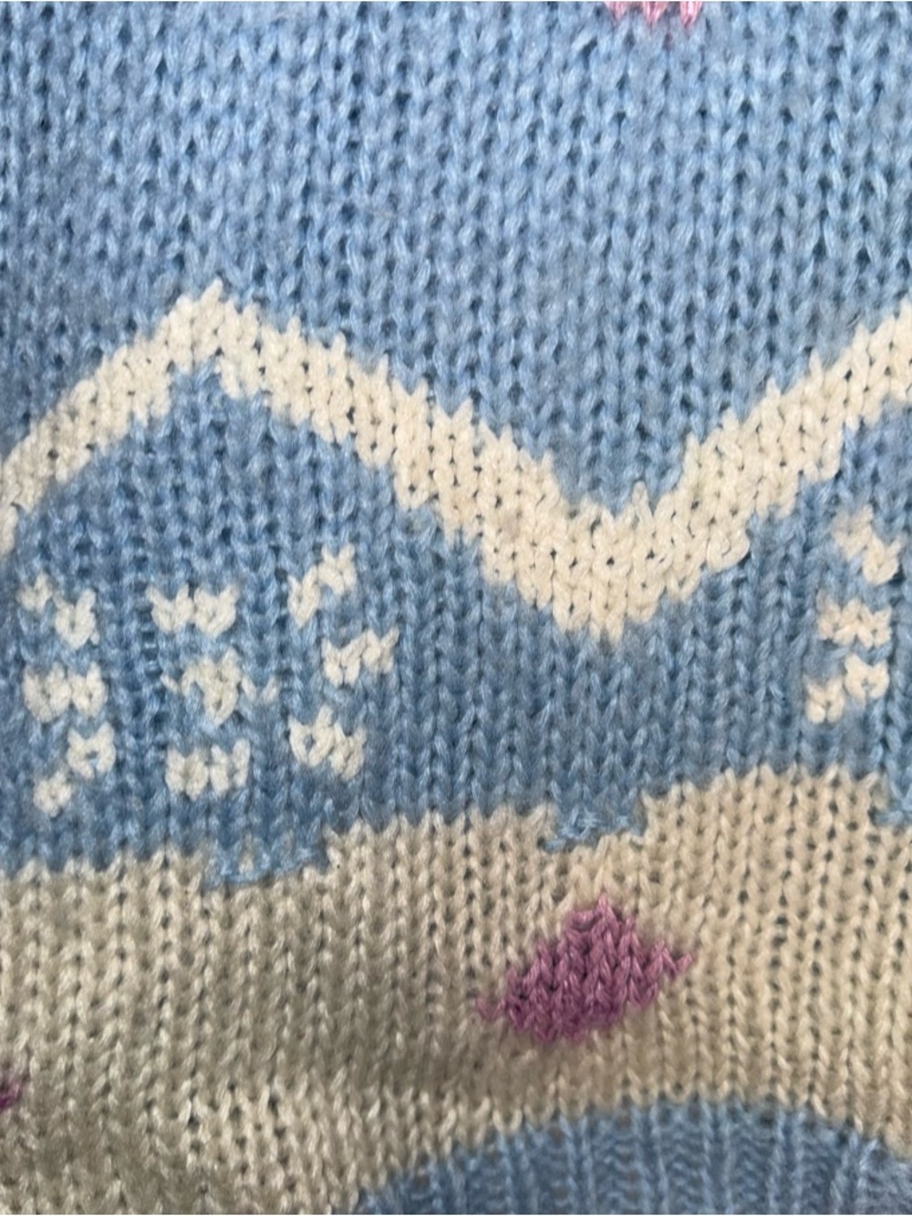 VINTAGE SANTA CRUZ SAN FRANCISCO chunky knit wool blend pastel cozy sweater L - Picture 3 of 5